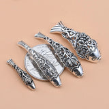 925 Sterling Silver Thai Silver Fish Tube DIY Beaded