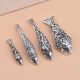 925 Sterling Silver Thai Silver Fish Tube DIY Beaded