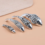 925 Sterling Silver Thai Silver Fish Tube DIY Beaded