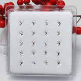 925 Silver Tiny Moon Nose Pin Stud 20pcs/pack