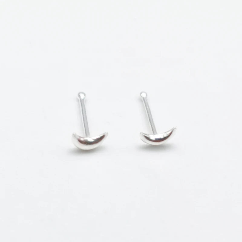 925 Silver Tiny Moon Nose Pin Stud 20pcs/pack
