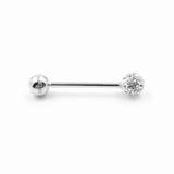 925 Silver Tongue CZ Ear Piercing Barbell Piercing Bar
