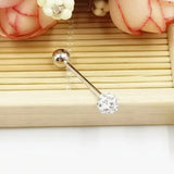 925 Silver Tongue CZ Ear Piercing Barbell Piercing Bar