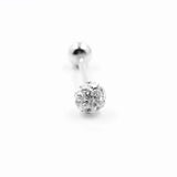 925 Silver Tongue CZ Ear Piercing Barbell Piercing Bar