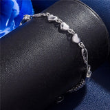 925 Silver Wild Heart Chain Bracelet for Women Party Wedding Jewelry