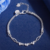 925 Silver Wild Heart Chain Bracelet for Women Party Wedding Jewelry