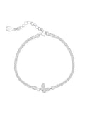 925 Silver Butterfly Bracelet with Rhinestones