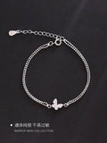 925 Silver Butterfly Bracelet with Rhinestones