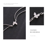 925 Silver Butterfly Bracelet with Rhinestones