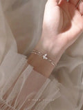 925 Silver Butterfly Bracelet with Rhinestones