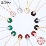 925 Silver Amulet Necklace Red Agate Women Mother Shell All Match Jewelry