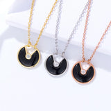 925 Silver Amulet Necklace Red Agate Women Mother Shell All Match Jewelry