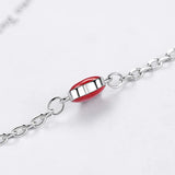925 Silver Anklet Red Love Ankle Bracelet for Women