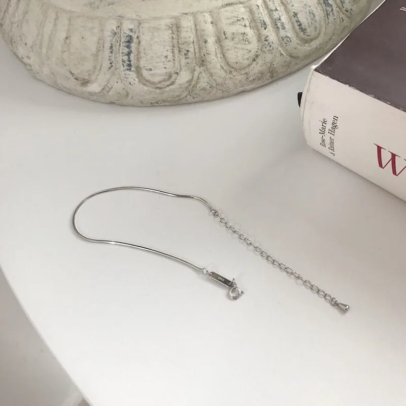 925 Silver Snake Bone Chain Anklet for Women Girls