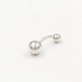 925 Silver Belly Bar Double Ball Navel Rings Barbell Body Piercing