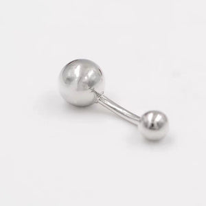 925 Silver Belly Bar Double Ball Navel Rings Barbell Body Piercing