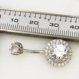 925 Silver Belly Bar Double End CZ Navel Ring Piercing Jewelry
