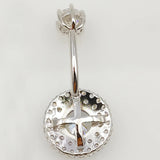 925 Silver Belly Bar Double End CZ Navel Ring Piercing Jewelry
