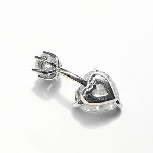925 Silver Belly Button CZ Heart Navel Ring Piercing