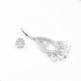 925 Silver CZ Belly Button Ring Navel Piercing Jewelry