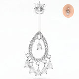 925 Silver CZ Belly Button Ring Navel Piercing Jewelry