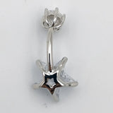 925 Silver Belly Button Ring Star CZ 14G Navel Piercing Jewelry Gift Women