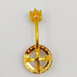 925 Silver Belly Button Ring Cubic Zircon Navel Piercing Jewelry