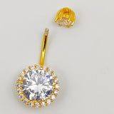 925 Silver Belly Button Ring Cubic Zircon Navel Piercing Jewelry