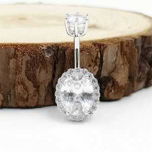 925 Silver Belly Button Ring CZ Navel Piercing Jewelry