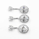 925 Silver Belly Button Ring CZ Navel Piercing Jewelry