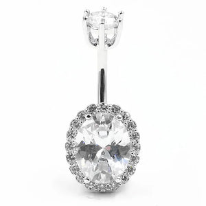 925 Silver Belly Button Ring CZ Navel Piercing Jewelry