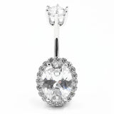 925 Silver Belly Button Ring CZ Navel Piercing Jewelry