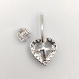 925 Silver Belly Button Ring Heart CZ Navel Piercing Jewelry