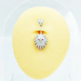 925 Silver Lion CZ Navel Belly Piercing Body Jewelry