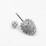 925 Silver Lion CZ Navel Belly Piercing Body Jewelry
