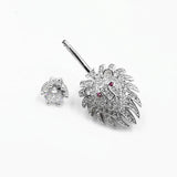 925 Silver Lion CZ Navel Belly Piercing Body Jewelry