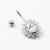 925 Silver Belly Button Ring Navel Ring CZ Body Piercing Jewelry
