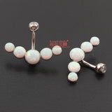 925 Silver Opal Belly Button Ring Body Jewelry S925 6 8 10 mm