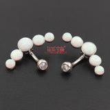 925 Silver Opal Belly Button Ring Body Jewelry S925 6 8 10 mm
