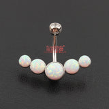 925 Silver Opal Belly Button Ring Body Jewelry S925 6 8 10 mm
