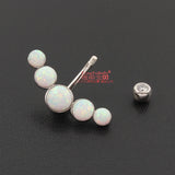 925 Silver Opal Belly Button Ring Body Jewelry S925 6 8 10 mm