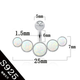 925 Silver Opal Belly Button Ring Body Jewelry S925 6 8 10 mm