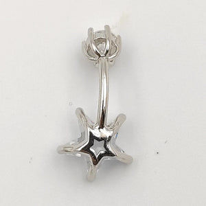 925 Silver Star CZ Navel Belly Ring for Women