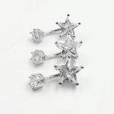 925 Silver Star CZ Navel Belly Ring for Women