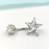 925 Silver Star CZ Navel Belly Ring for Women