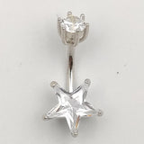 925 Silver Star CZ Navel Belly Ring for Women