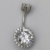 925 Silver Belly Ring CZ Navel Body Piercing