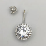 925 Silver Belly Ring CZ Navel Body Piercing