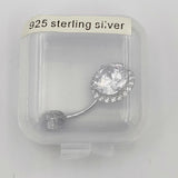 925 Silver Belly Ring CZ Navel Body Piercing