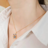 925 Sterling Silver Crab Necklace Summer Ocean Pendant for Women
